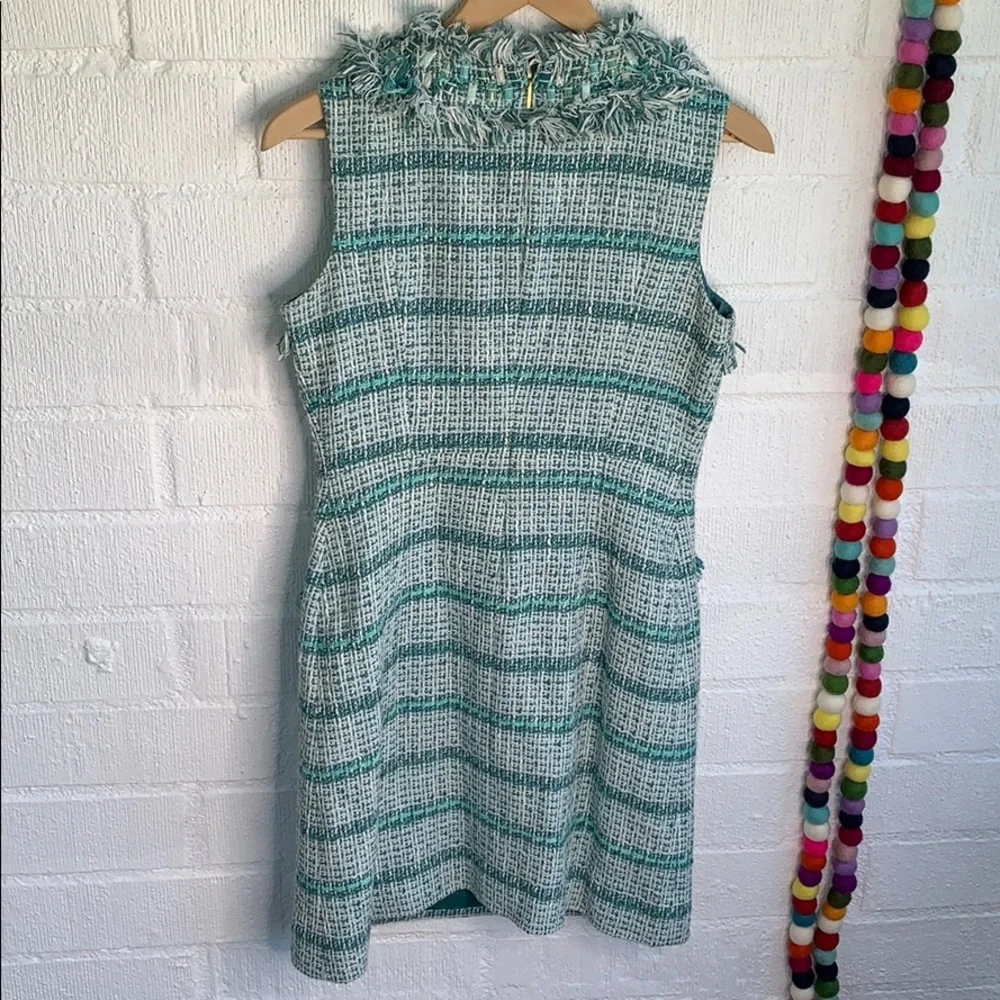 Tory Burch Teal and White Tweed Mini Dress